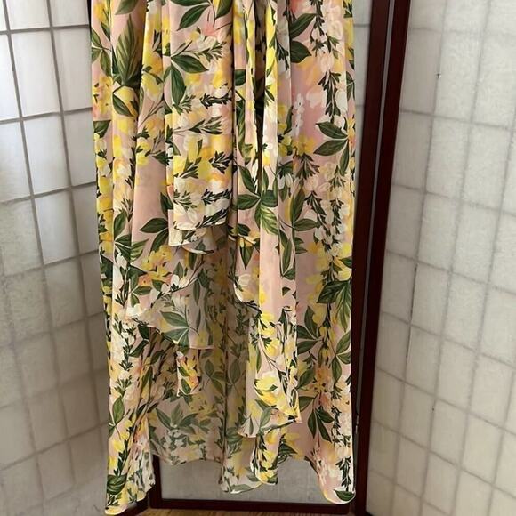 NWOT ELIZA J FLORAL PRINT CHIFFON HIGH LOW DETAILS DRESS SIZE 6 - Picture 4 of 6